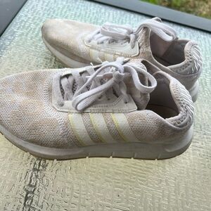 Adidas Cream and White Running Shoes